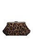 Leopard Clasp Chain Clutch, front view